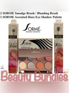 Sorme Accented Hues Eyeshadow Palette — Peach, Pink, Bronze, Champagne